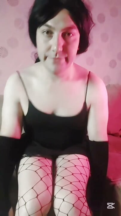 Big Fishnets With Big Butt Crossdresser
