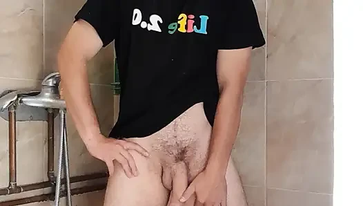 Romanian gay man Daeros is goofing around with his eggplant and is taking advantage of it