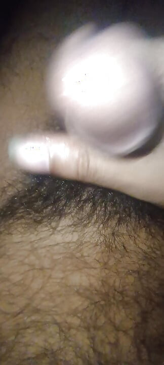 indian boy jerking his big cock close up