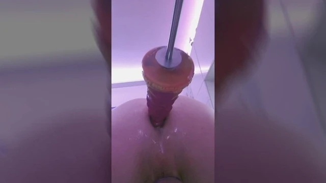 Getting machine fucked by the dildo whilst in Chastity