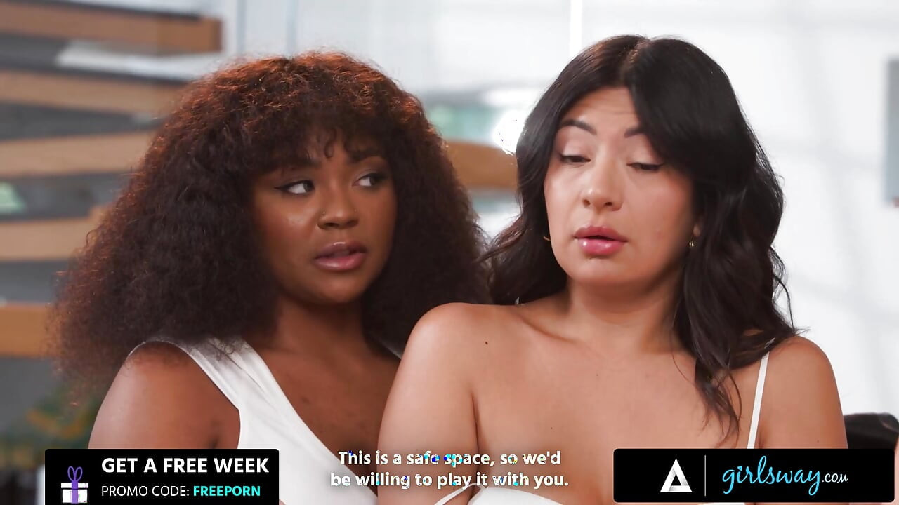 GIRLSWAY - Couple Avery Jane & Freya Parker Invite Straight Cami Strella Over For A Spicy Seduction