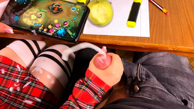 GIRL is Playing Games and Stroking his Cock - Mobile Legends