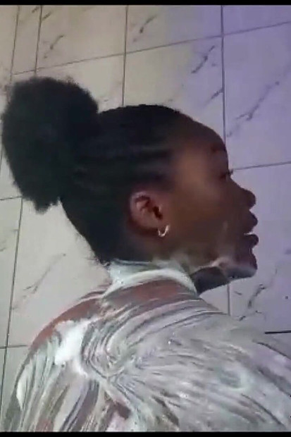 Rowena's Washing up Her Ebony Body