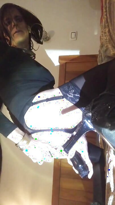 Kina Enjoying Riding on Top of Her Black Toy