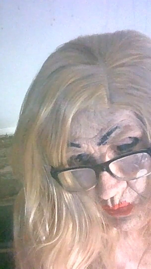 Ugly old sissy spunk bucket slag Sarah tries to make herself attractive to men by applying makeup to her ugly slag face | Clip 1