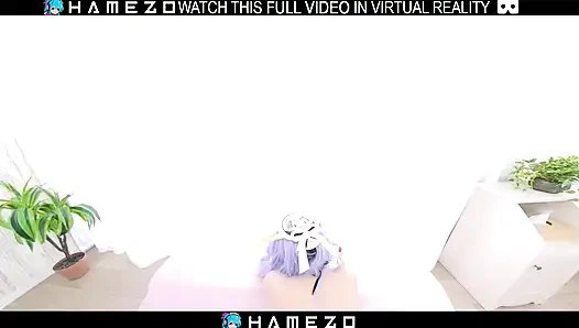 Seksi Japon kız Cocona Himekawa sanal gerçeklikte erkek arkadaşını memnun ediyor.