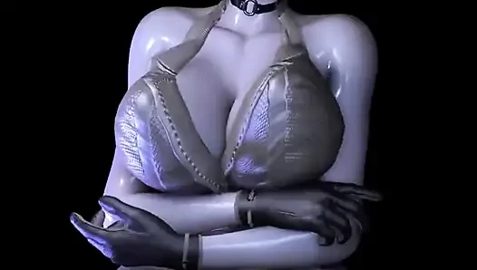 Косплей-модель с огромными сиськами 3D трахнули в очко жестко
