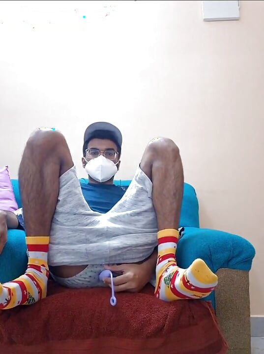Desi handsome indian webcam anal toy fucks the piss out of him uncontrollably pissing in underwear and cumshot bottomless naked