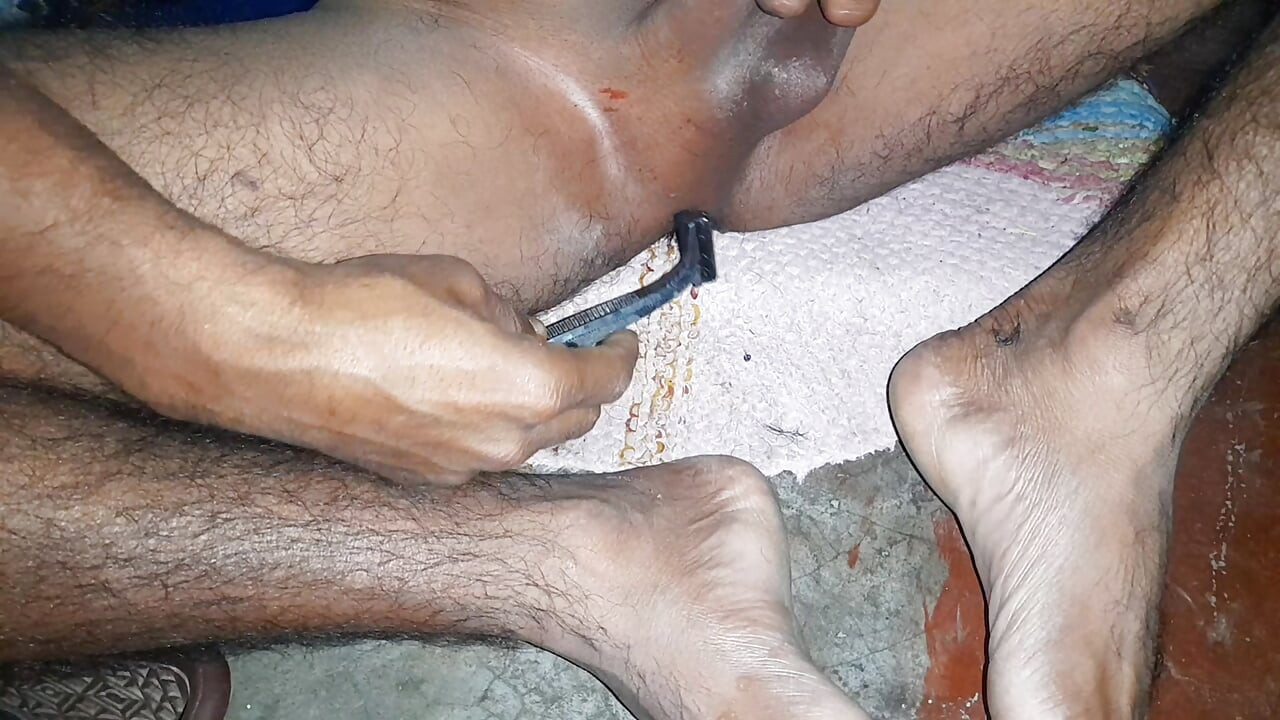 Indian Homemade Village Boy Nukes Cleaning The Hair Of Penis, Being Completely Naked At The Time