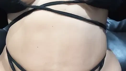 My stepson asks me for a video call so I touch my breasts and ass for him and have an intense orgasm.