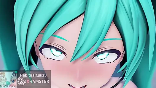 MMD R18 Hatsune Miku хочет трахаться и делает минет с большими сиськами