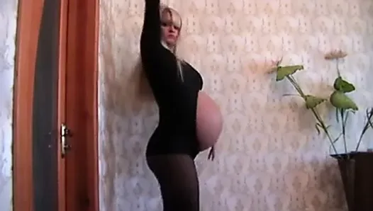 Sexy Blonde Pregnant Dance