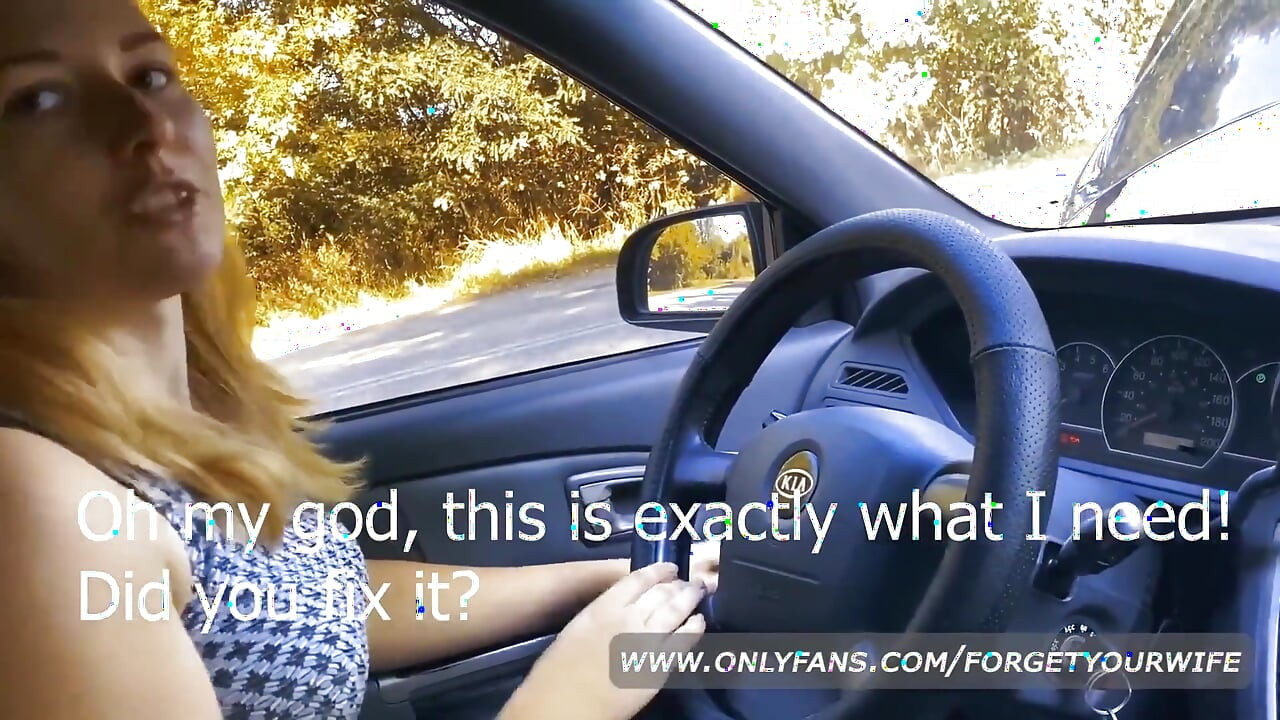 ブロンドが車を修理するのを手伝い、彼女を犯した