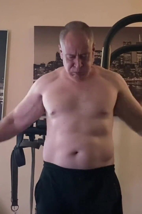Olf Man Masturbating After Workout