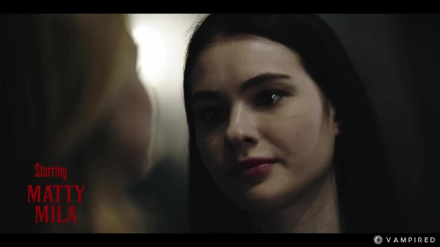 Matty Mila offers her neck to Blonde Vampire Nancy Ace - Sexy Gothic Lesbian Domination with Red Bites