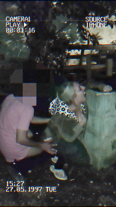 Key moment from "HOTWIFE sucks my cock in the street and the police catches us."