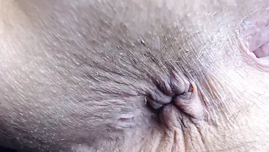 Asshole extreme closeup hairy