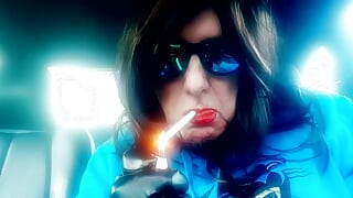 MRS. ROMAN SHOWING HER COCK STROKING SKILLS ON A DILDO WHILE SMOKING VS120s