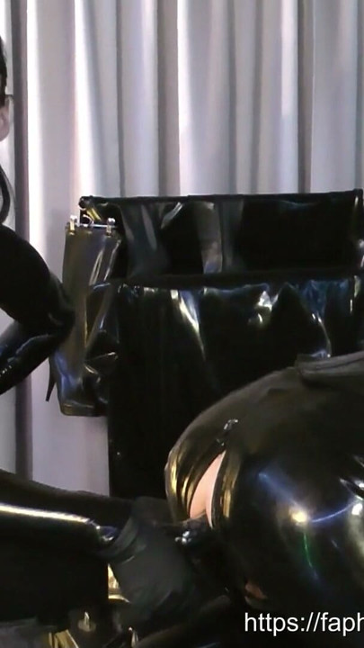 Rubber doll is is Locked up in a Chastity as punishment | Clip 3
