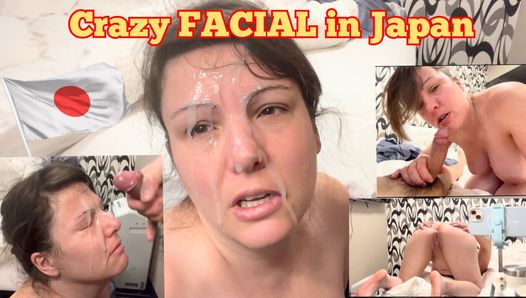Отсос, скачка на члене и огромный камшот на лицо в Токио, Япония