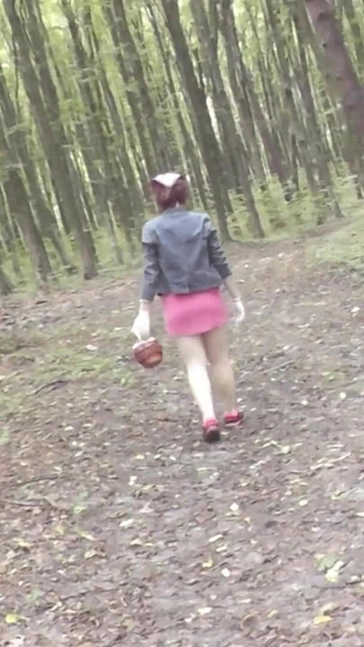 Powerful moment from "Mommy Milf walks without panties in the forest, picks mushrooms."