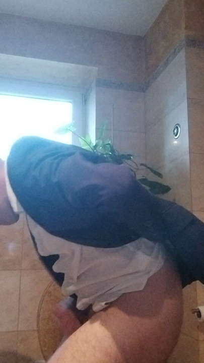 Young handsome boy after working in the office comes and jerks off.in the bathroom