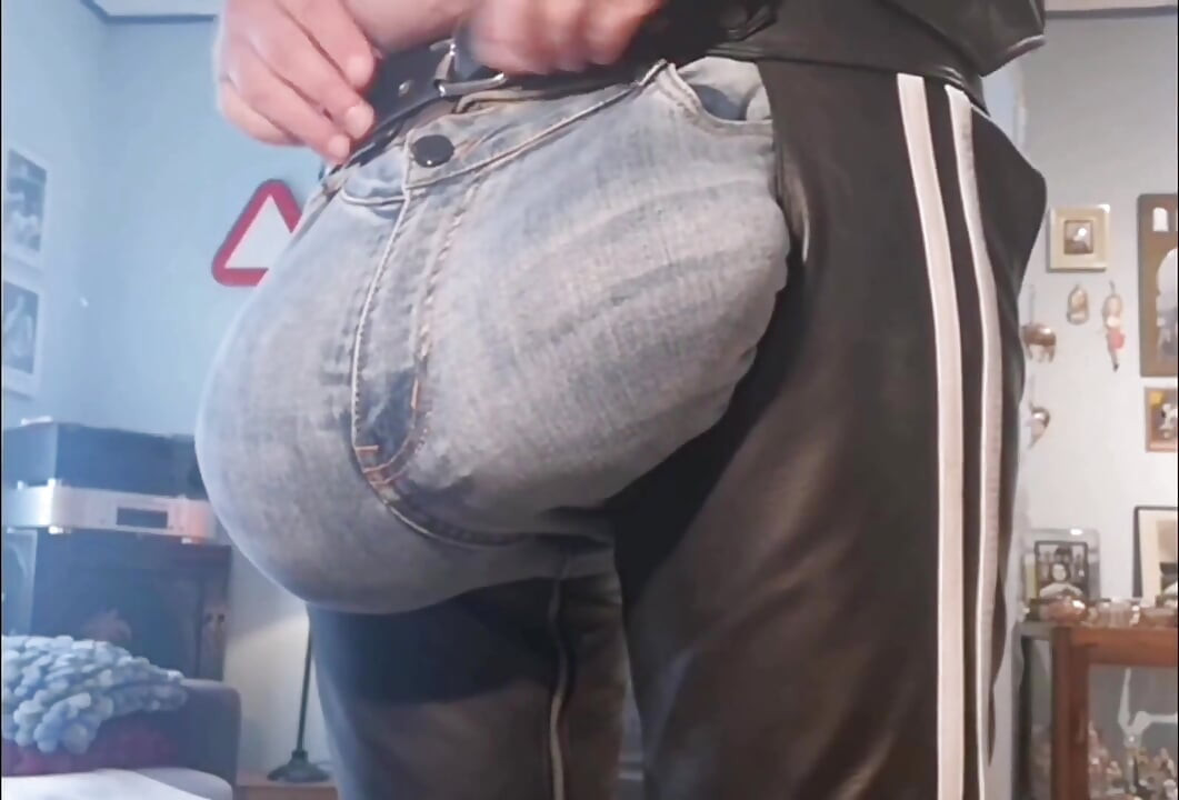 Jeans Bulge with Leather Chaps