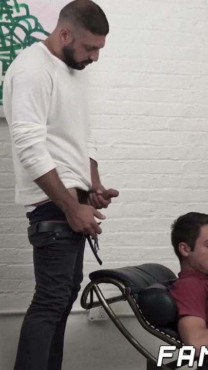 Bearded hunk bangs petite teen from behind until he cums | Clip 1