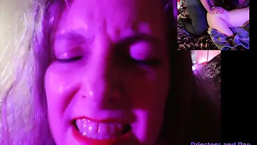 Elara and Pan having some play time with an anal ending and cum blast on her back!