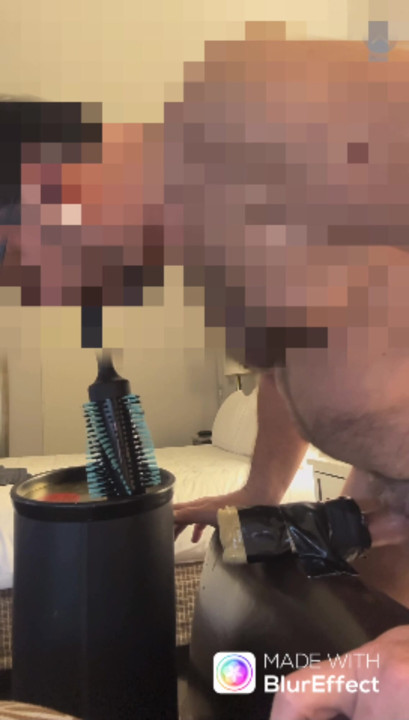 Daddy fucking fleshlight and sucking brush dildo with moaning in hotel alone