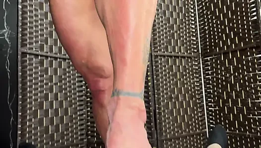 POV Foot Job with Muscle MILF