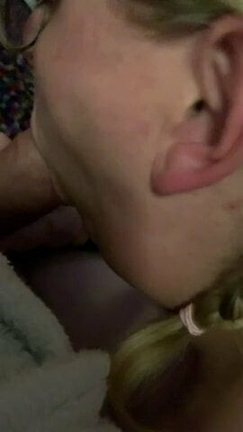 Wife giving blowjob at gangbang