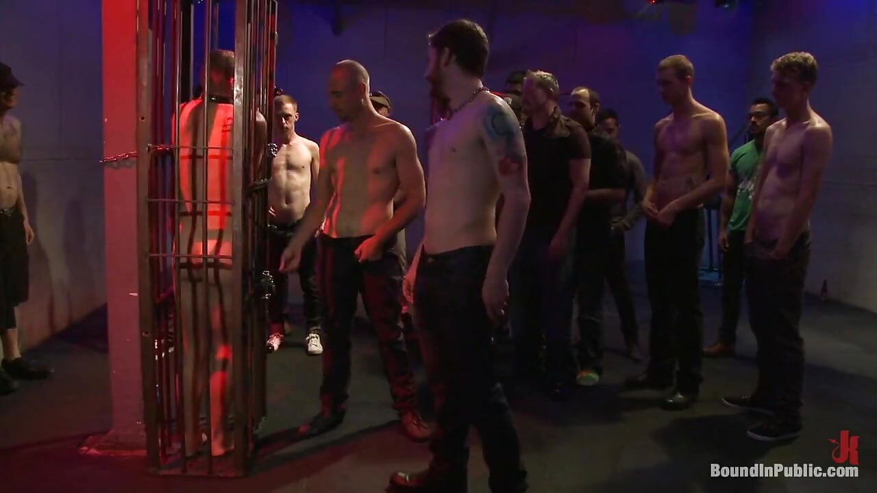 Horny Crowd Gang Bangs a Young Stud at the Playspace of Mr S Leather
