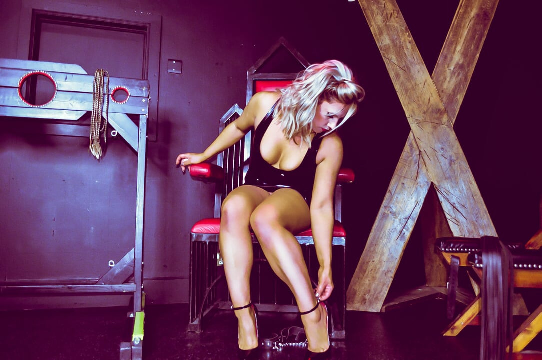 Submissive uk MILF BDSM dungeon tied down fucked and covered in cum