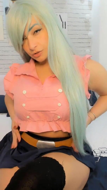 Spektakularan trenutak iz "Elizabeth Liones cosplay od sedam smrtnih grijeha, CRVENO SVJETLO, ZELENO SVJETLO, drkaj igru"