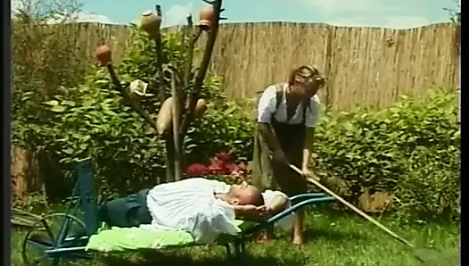 Horny cock sucking guy gets ass ravaged while fucking a hot bitch on the lawn
