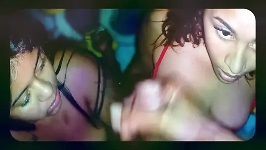 Кончающая медведь и Lil латина кончают в лицо