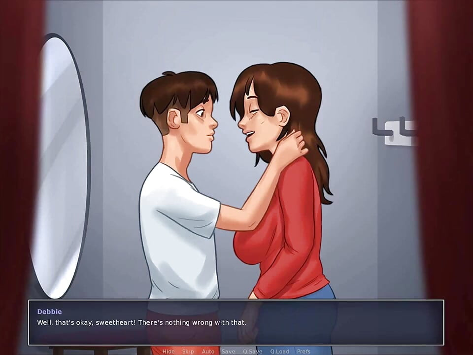 Summertime saga: stiefmutter küsst ihren stiefsohn im aufenthaltsraum, episode 40