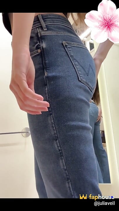 Trying on Tight Jeans in Fitting Room - Want to Be My Secret Peeker?