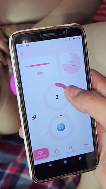 With his cellphone he can control this Honey Play Box vibrator to fuck my ass. Get 20% off with code: SADO | Clip 1