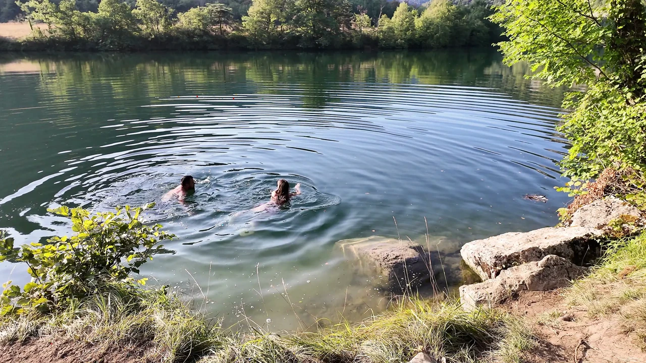 Real couple wild camping  - doggy and creampie cleanup