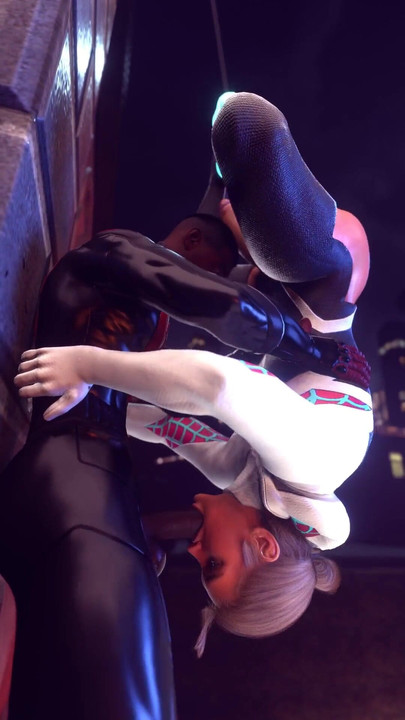 Jaw-dropping moment from "Spider-Kiss Blowjob: Miles Morales x Male Spider-Gwen part 2"