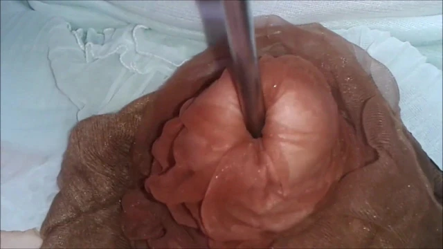 Cum with Nylon insert deep in my urethra