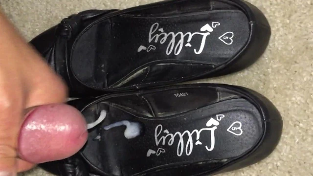 Cum on friend's step mom's shoes