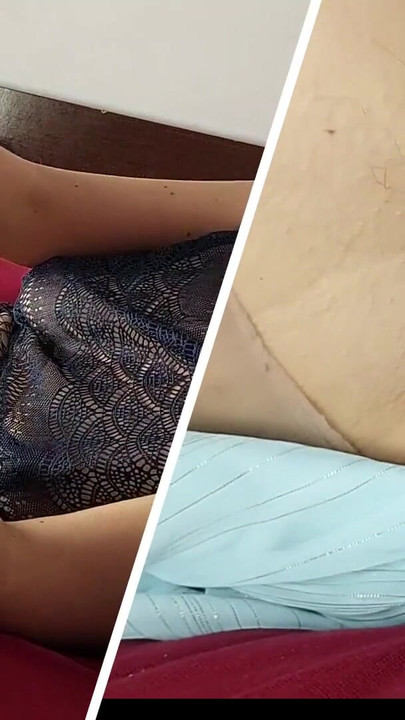 Key moment from "Horny mom undresses and masturbates with moans. Naughty sexy milf tries on naked clothes."