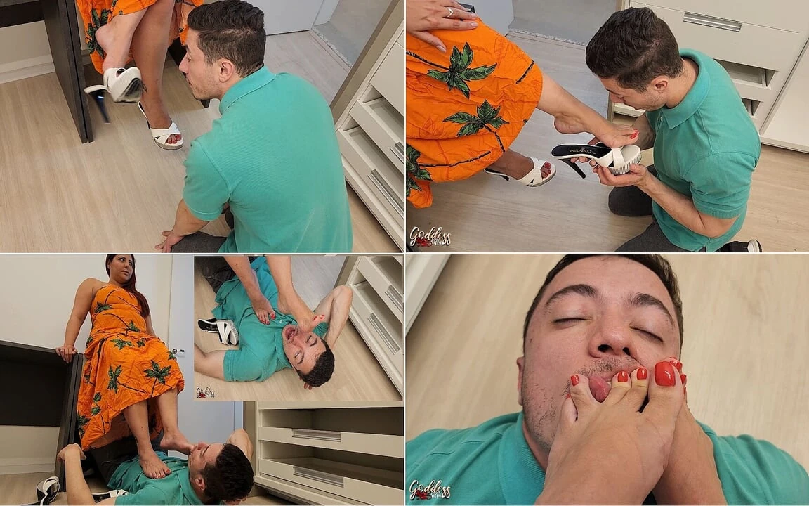 Sexy Real Estate Agent Uses Her Feet to Close the Deal - Hot Foot Worship and Clog Dangling - Dangling - Foot Worship