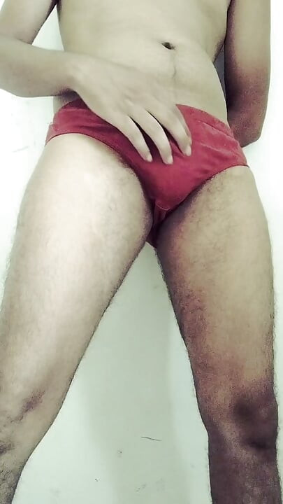 7inchesind Wearing step sis panty and Jerking his big dick