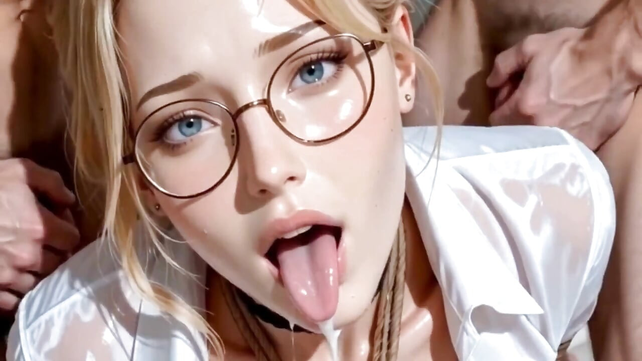 Hot Blonde Cheats on Her Husband by Swallowing the Cum of 5 Big Dicks in Secret Gangbang at a Swingers' Club