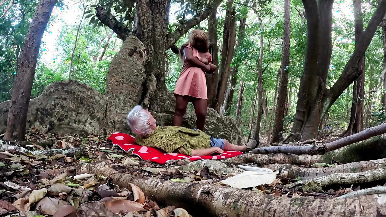 We rolled out the yoga mat between the tree roots and fucked