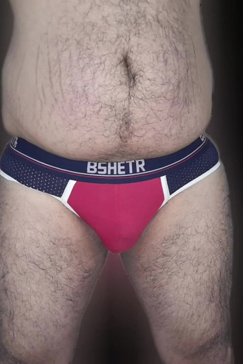 Masturbarbate Using Red Jock at Shower
